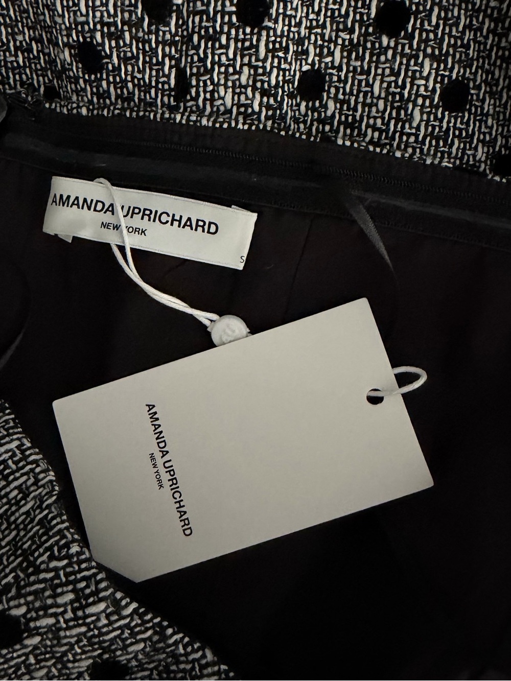 Amanda Uprichard Black and White Strapless Sweetheart Notch Mini Dress - Picture 7 of 7